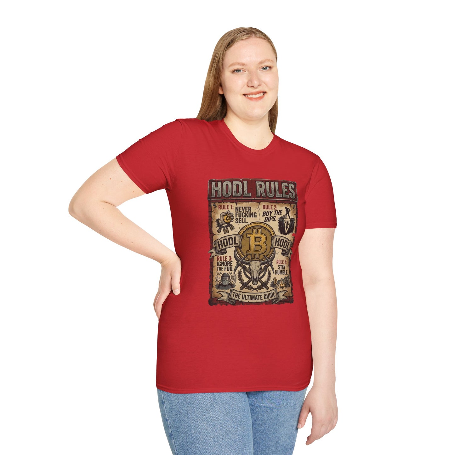HODL Rules Bitcoin T-Shirt — Crypto Hodler Poster Graphic Tee