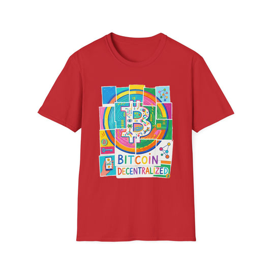 Bitcoin Decentralized Graphic T-Shirt — Colorful Crypto Logo Tee