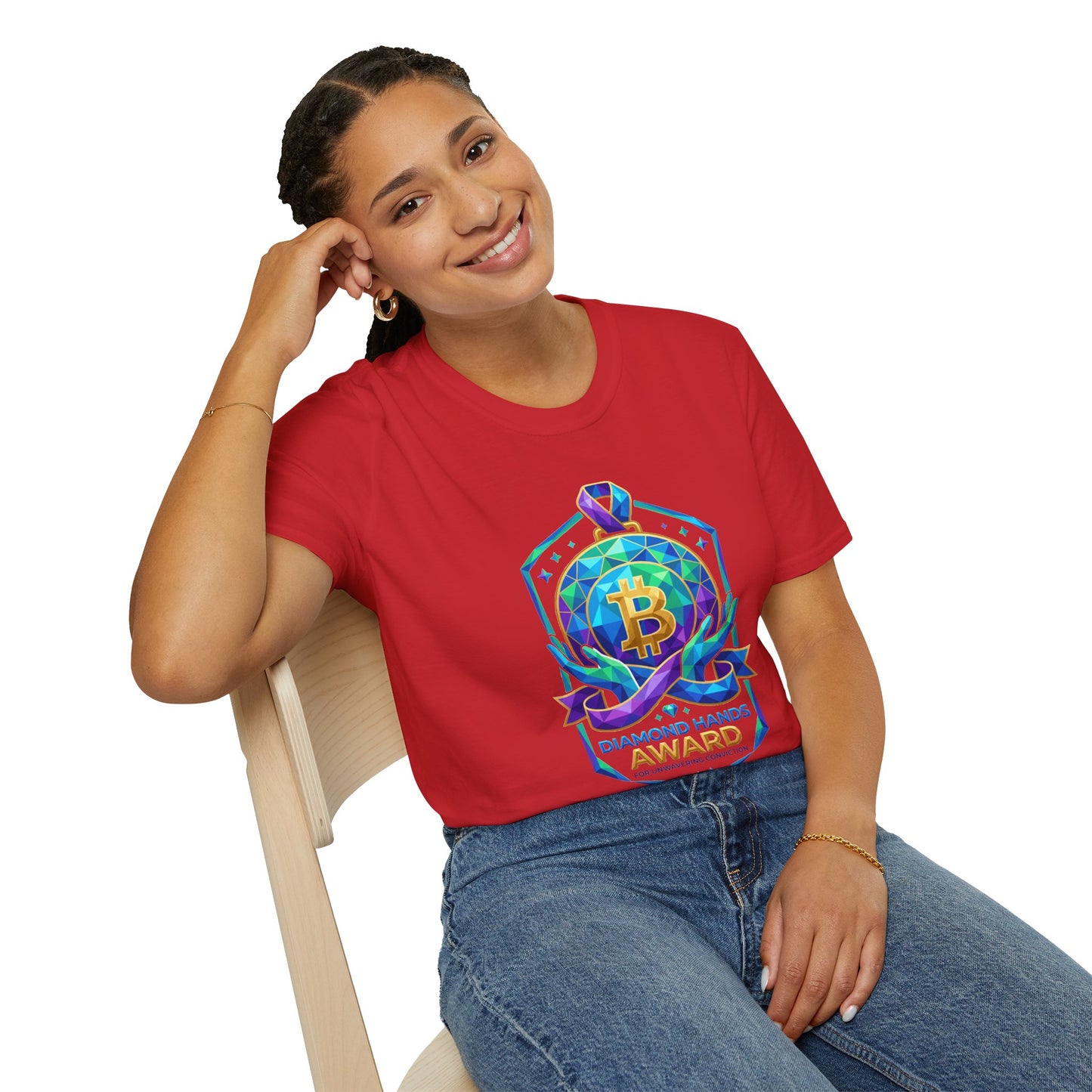 Bitcoin Diamond Hands Award T-Shirt — Crypto Investor Graphic Tee