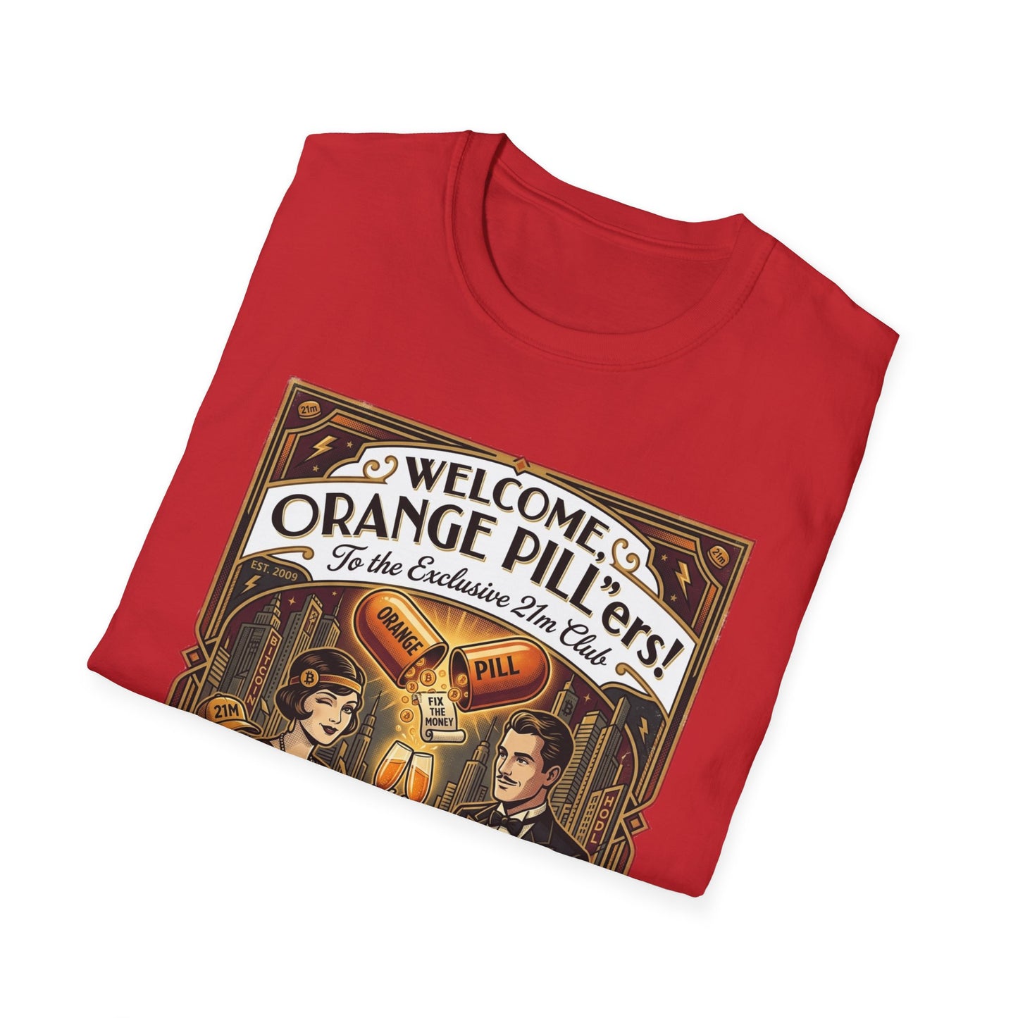 Vintage 'Welcome Orange Pill' T-Shirt — Retro Apothecary Graphic Tee