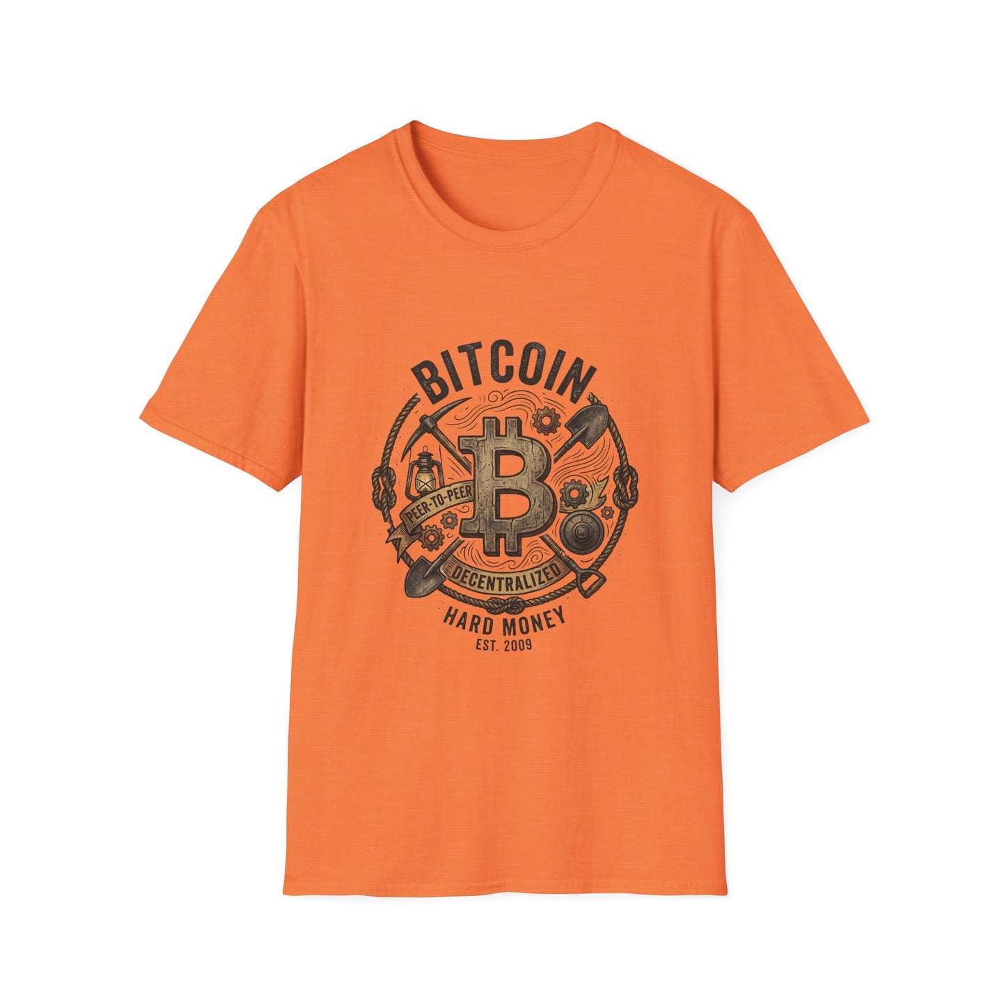 Bitcoin Hard Money T-Shirt — Vintage Crypto Mining Design