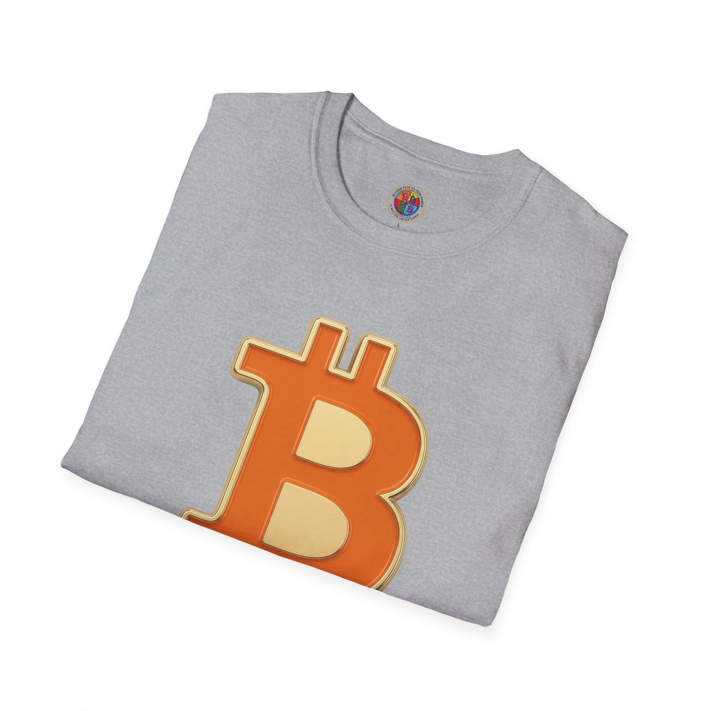 Bitcoin Enamel Logo T-Shirt — Retro Orange Crypto Tee