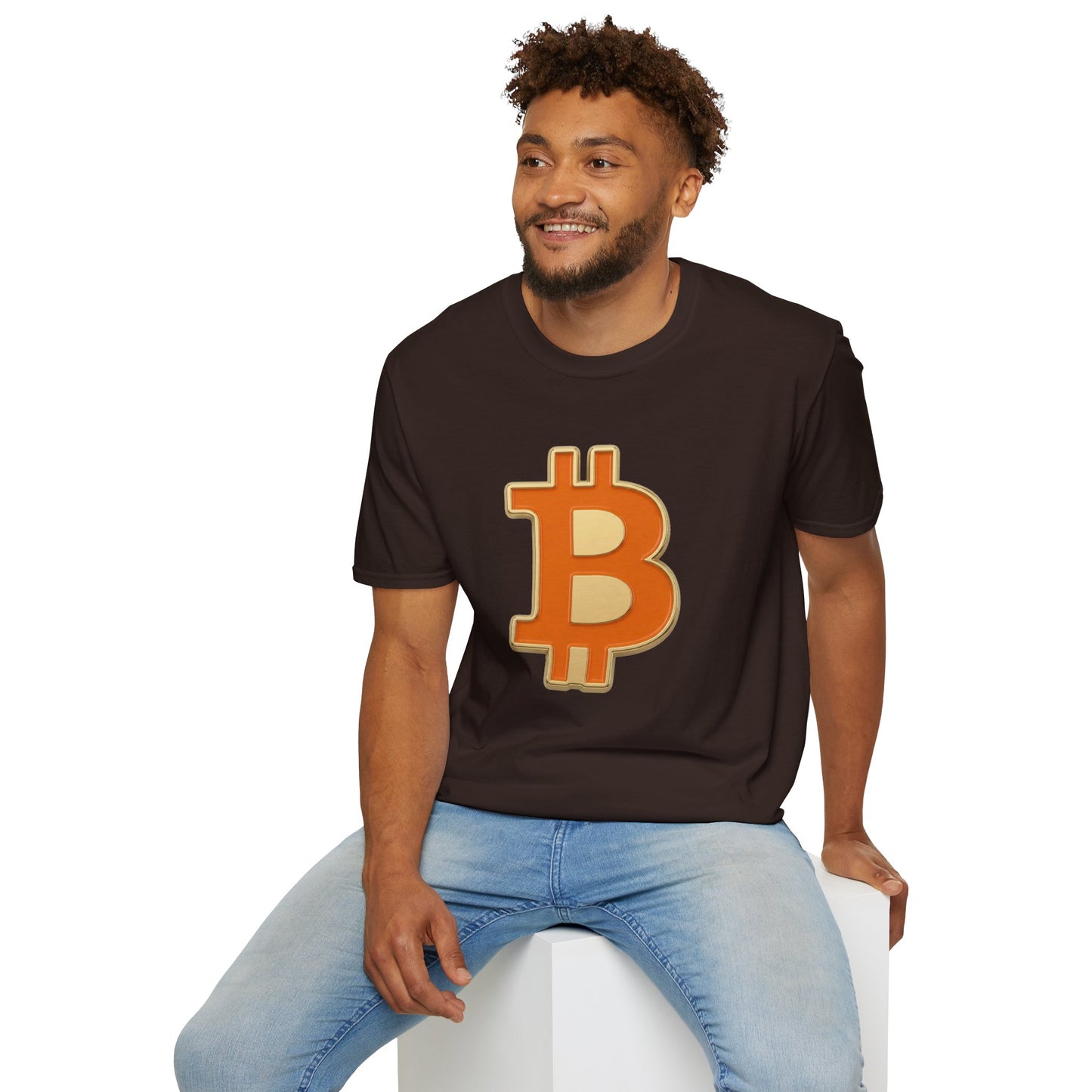 Bitcoin Enamel Logo T-Shirt — Retro Orange Crypto Tee
