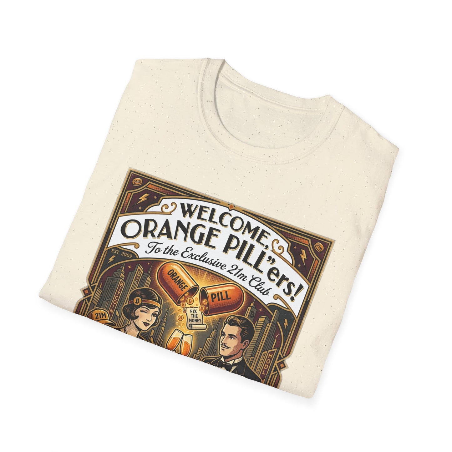 Vintage 'Welcome Orange Pill' T-Shirt — Retro Apothecary Graphic Tee