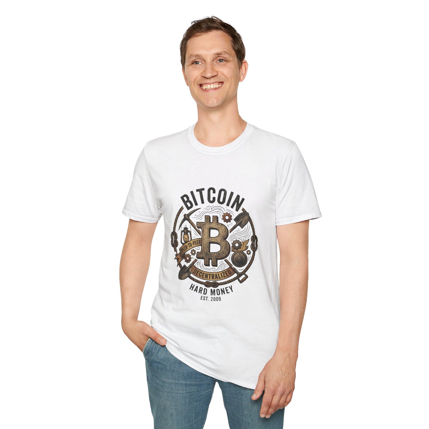 Bitcoin Hard Money T-Shirt — Vintage Crypto Mining Design