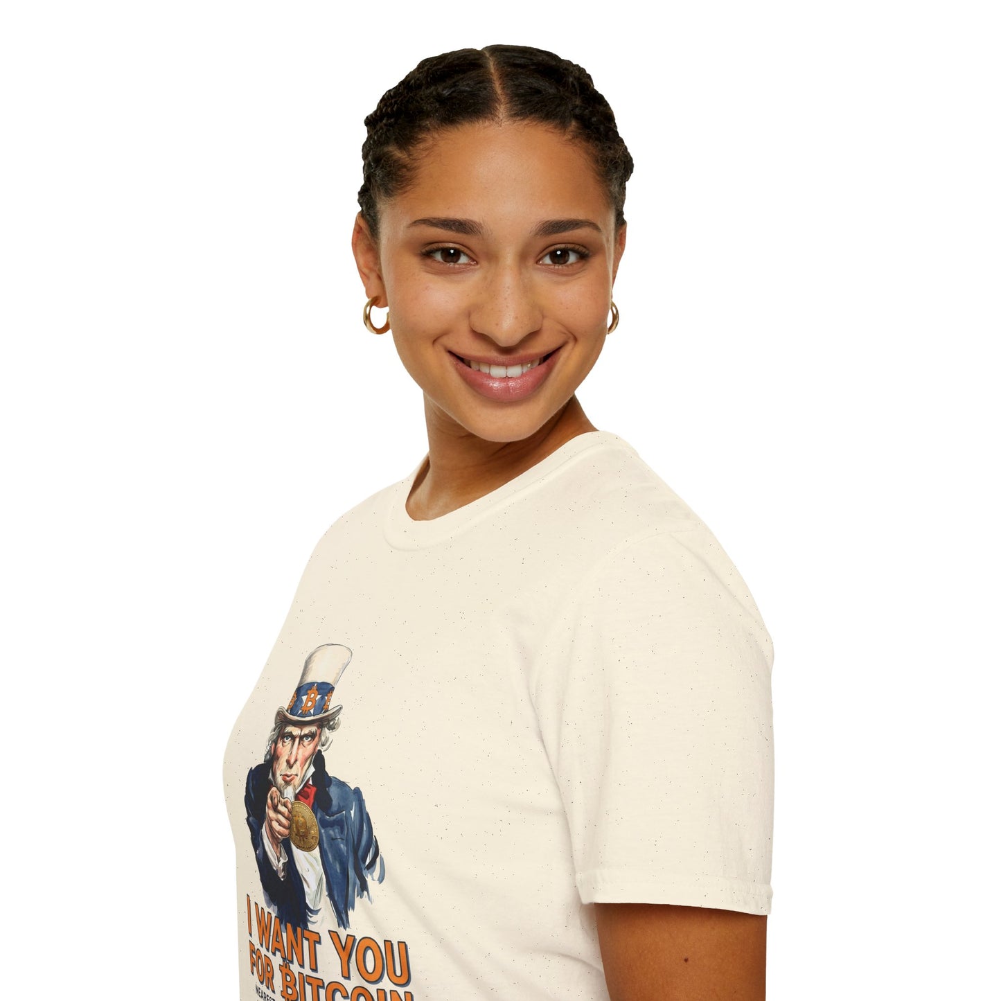 Bitcoin Uncle Sam T-Shirt — "I Want You for Bitcoin" Patriotic Crypto Tee