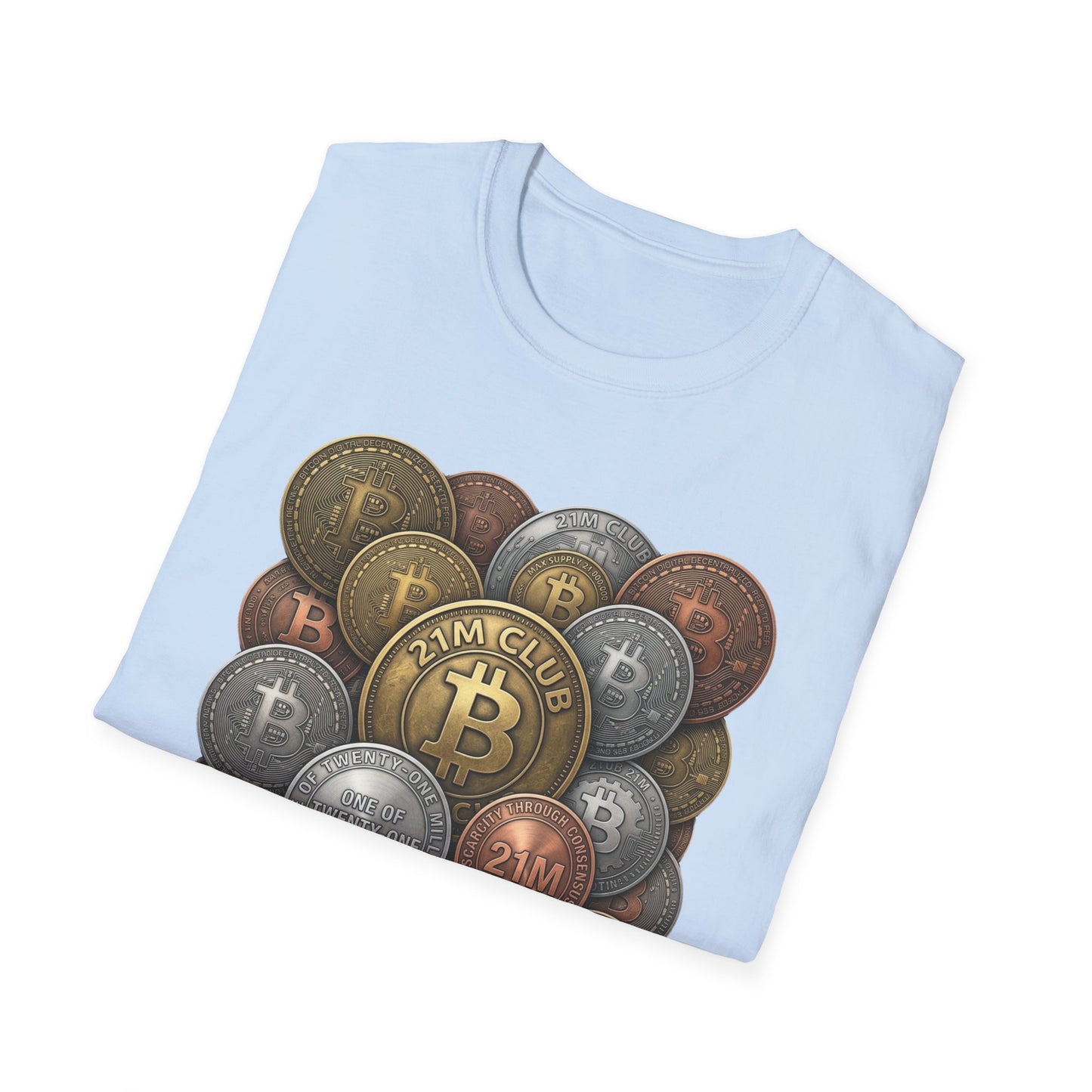 21M Club Coins Stack T-Shirt — Bitcoin & Altcoin Vintage Coins Tee