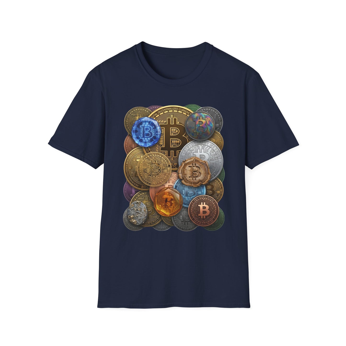 Bitcoin Crypto Coins Graphic T‑Shirt — Cryptocurrency Investor Tee
