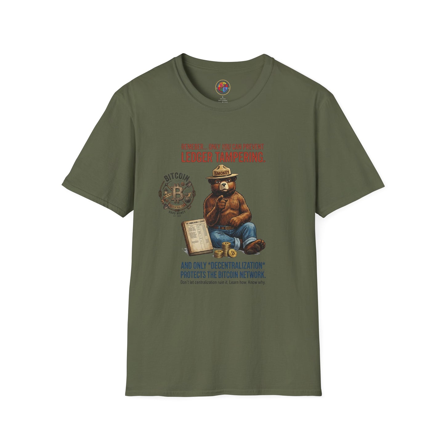 Smokey the Bear Bitcoin T-Shirt — Decentralization Design