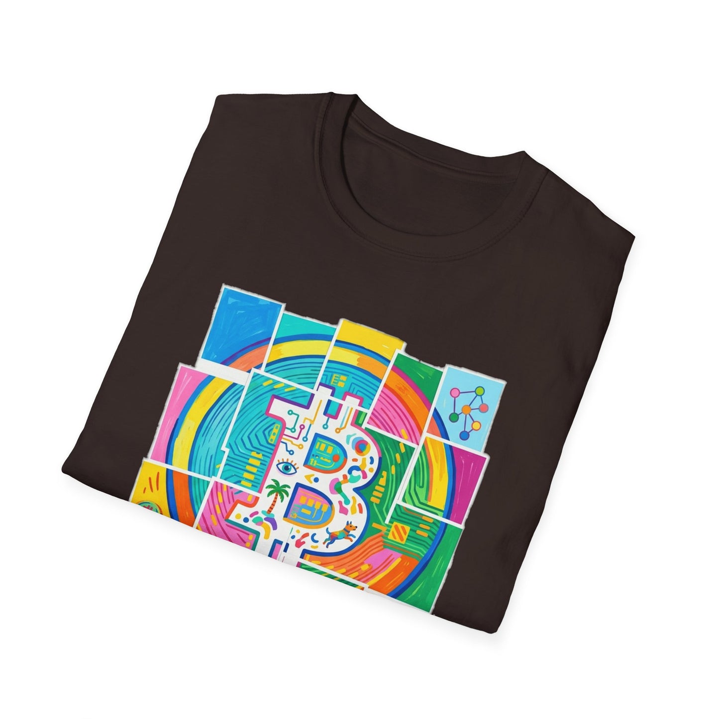 Bitcoin Decentralized Graphic T-Shirt — Colorful Crypto Logo Tee