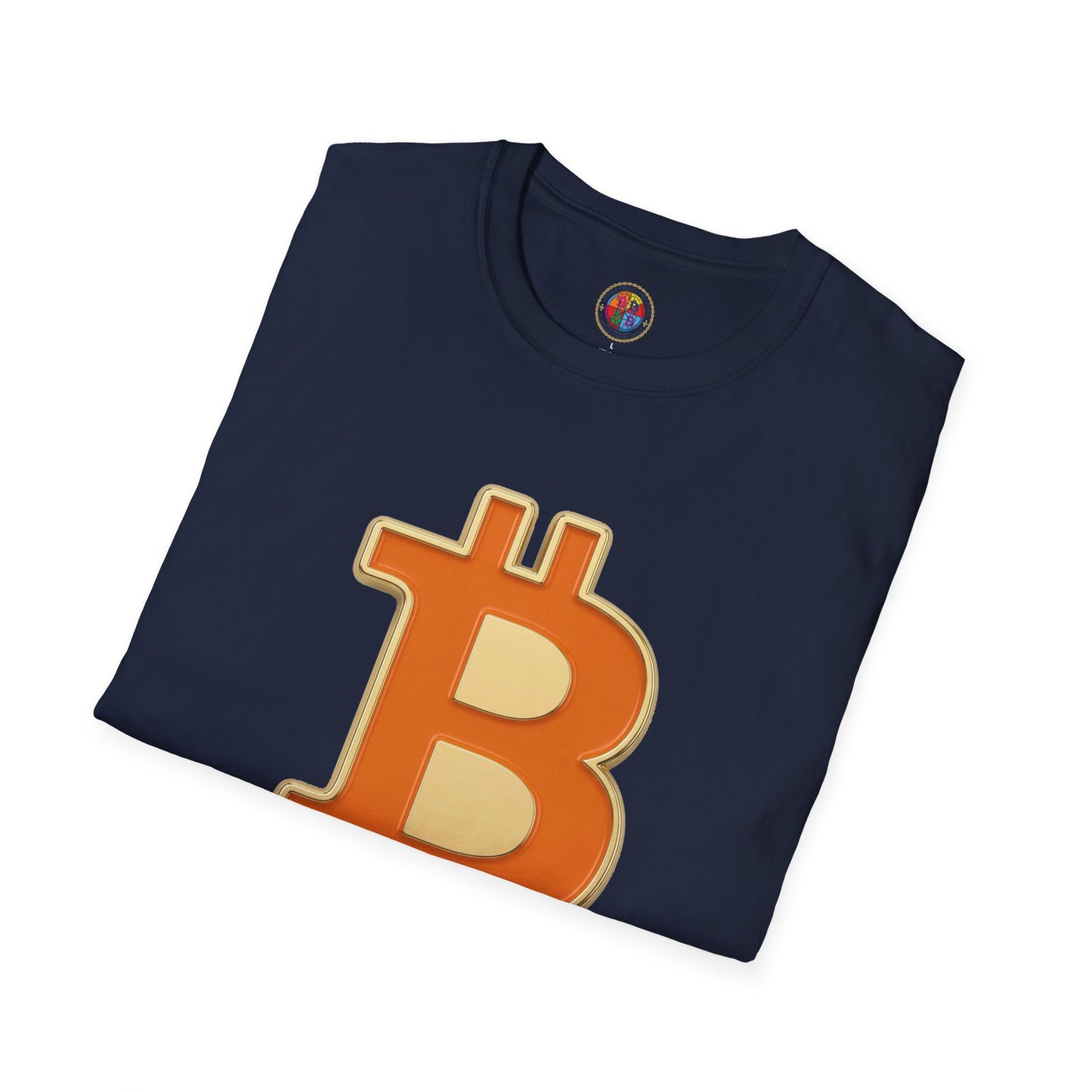 Bitcoin Enamel Logo T-Shirt — Retro Orange Crypto Tee