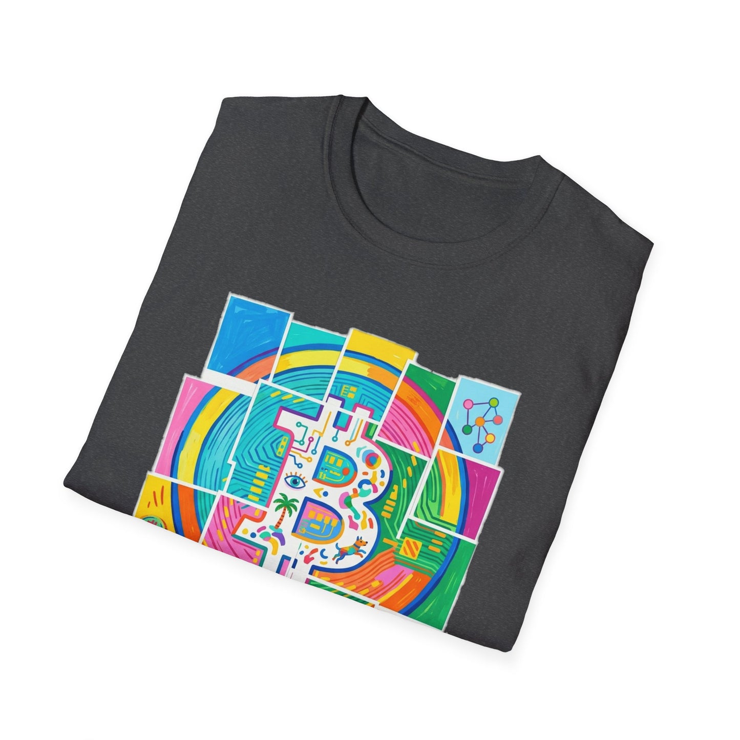 Bitcoin Decentralized Graphic T-Shirt — Colorful Crypto Logo Tee