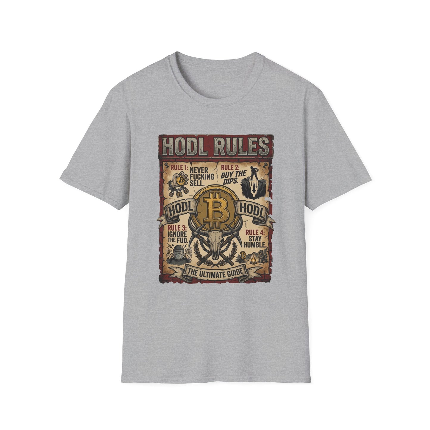 HODL Rules Bitcoin T-Shirt — Crypto Hodler Poster Graphic Tee