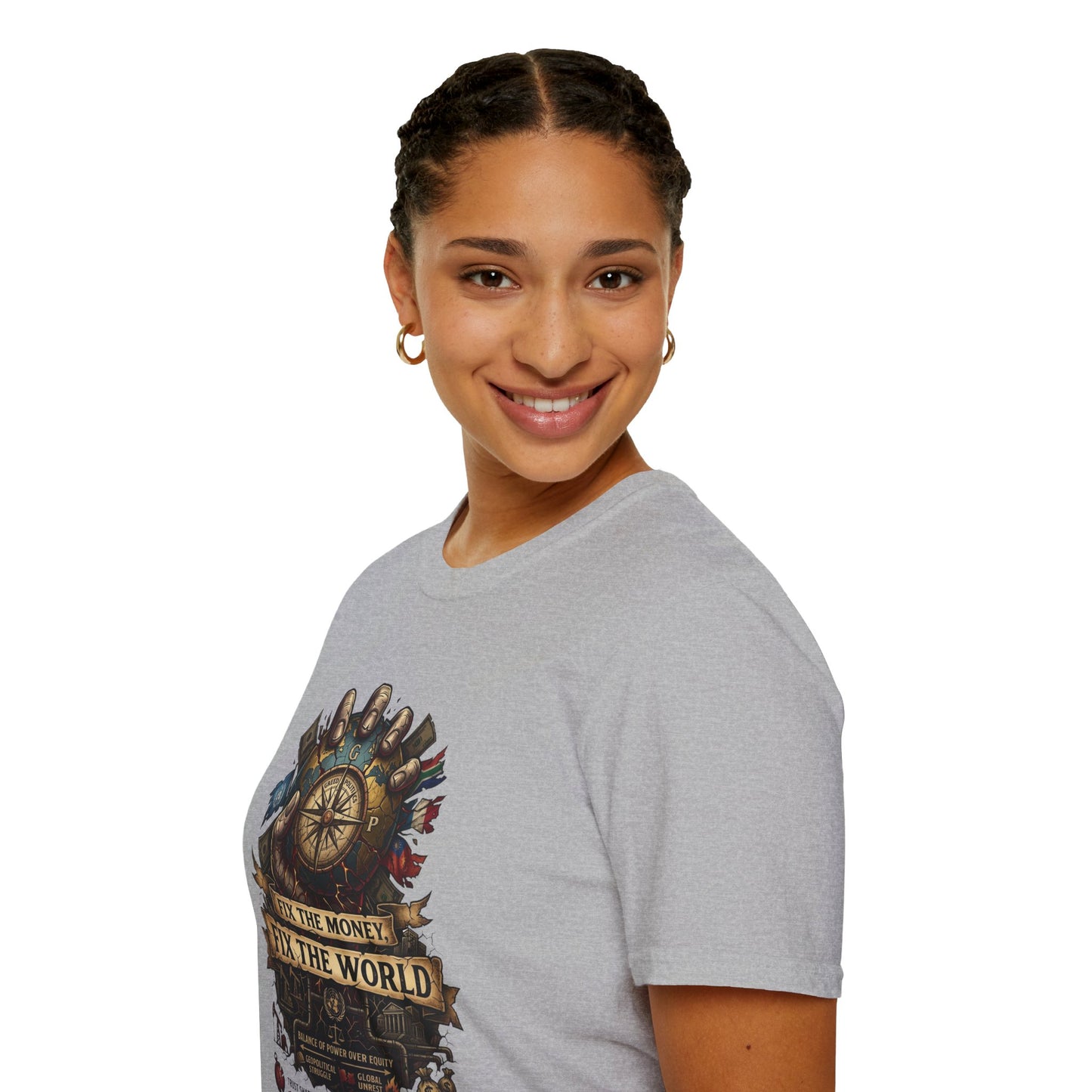 Bitcoin Is The Answer T-Shirt — "Fix The Money, Fix The World" Compass Graphic Tee