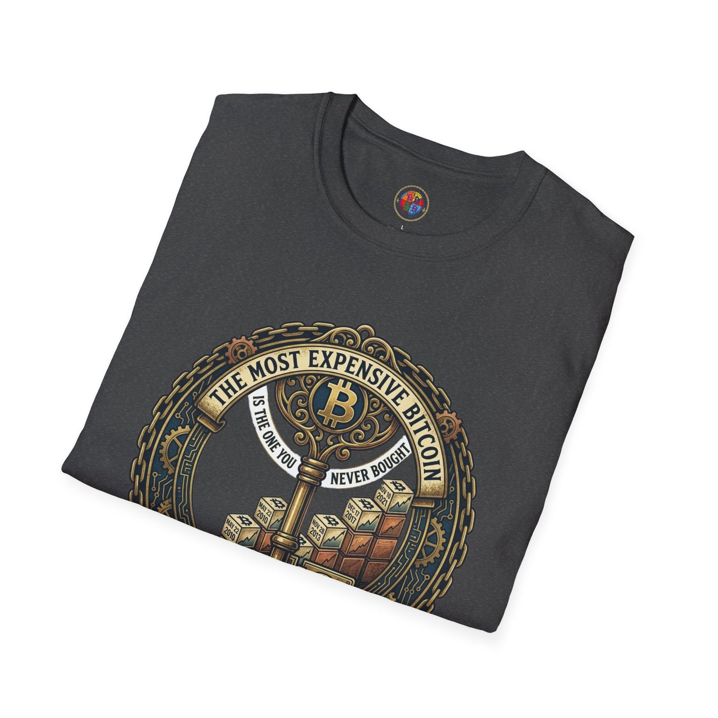Bitcoin Vintage Key & Vault T-Shirt — "Secure Yours" Cryptocurrency Graphic Tee