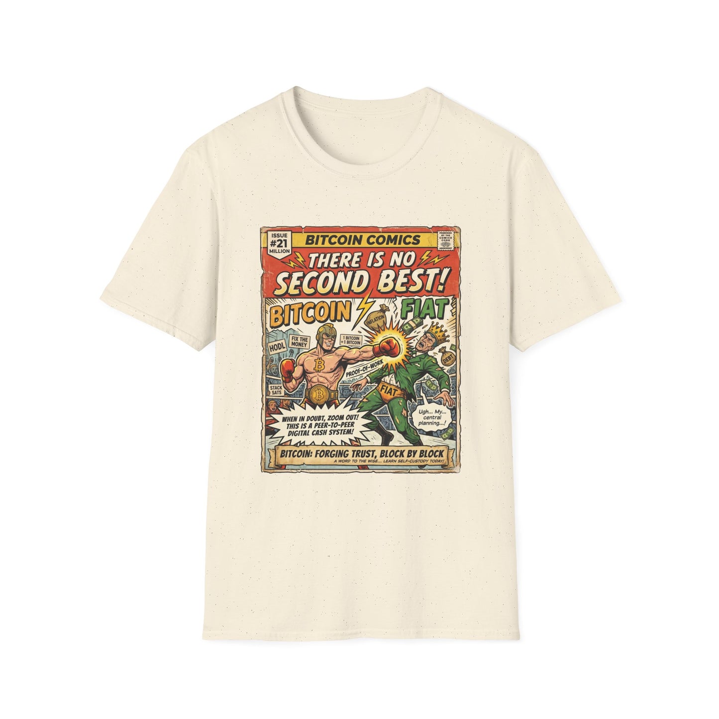 Bitcoin Comics Retro T-Shirt — "There Is No Second Best!" Vintage Crypto Tee