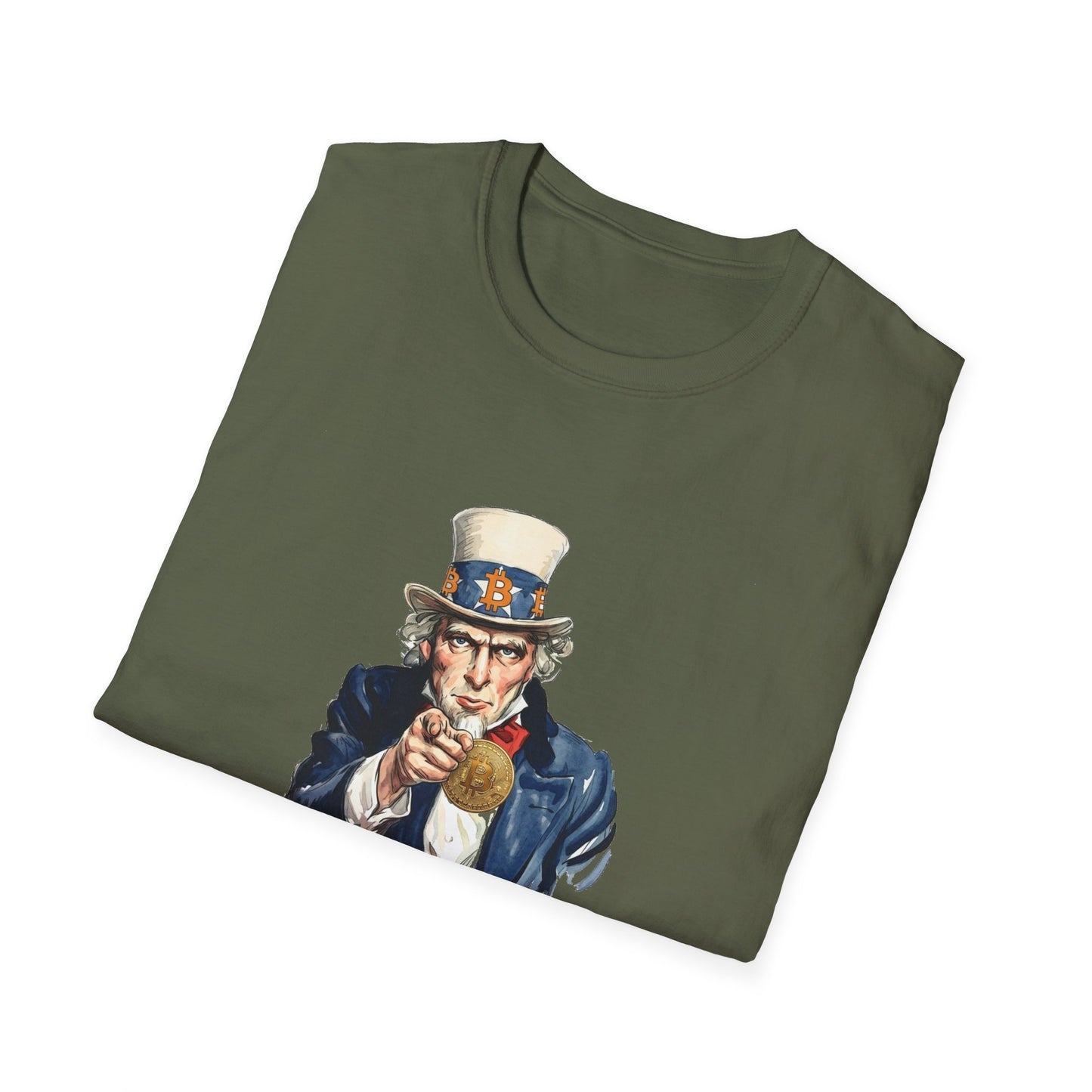 Bitcoin Uncle Sam T-Shirt — "I Want You for Bitcoin" Patriotic Crypto Tee