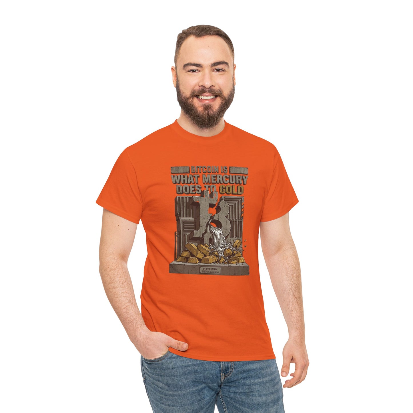 Bitcoin Mercury Effect T-Shirt — "Bitcoin is what mercury does to gold" Graphic Tee