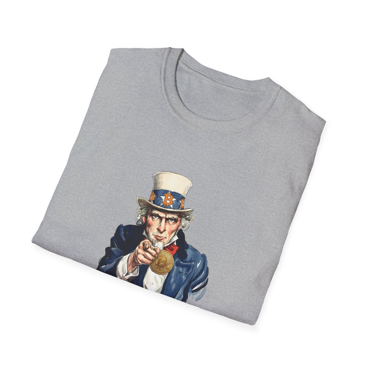 Bitcoin Uncle Sam T-Shirt — "I Want You for Bitcoin" Patriotic Crypto Tee