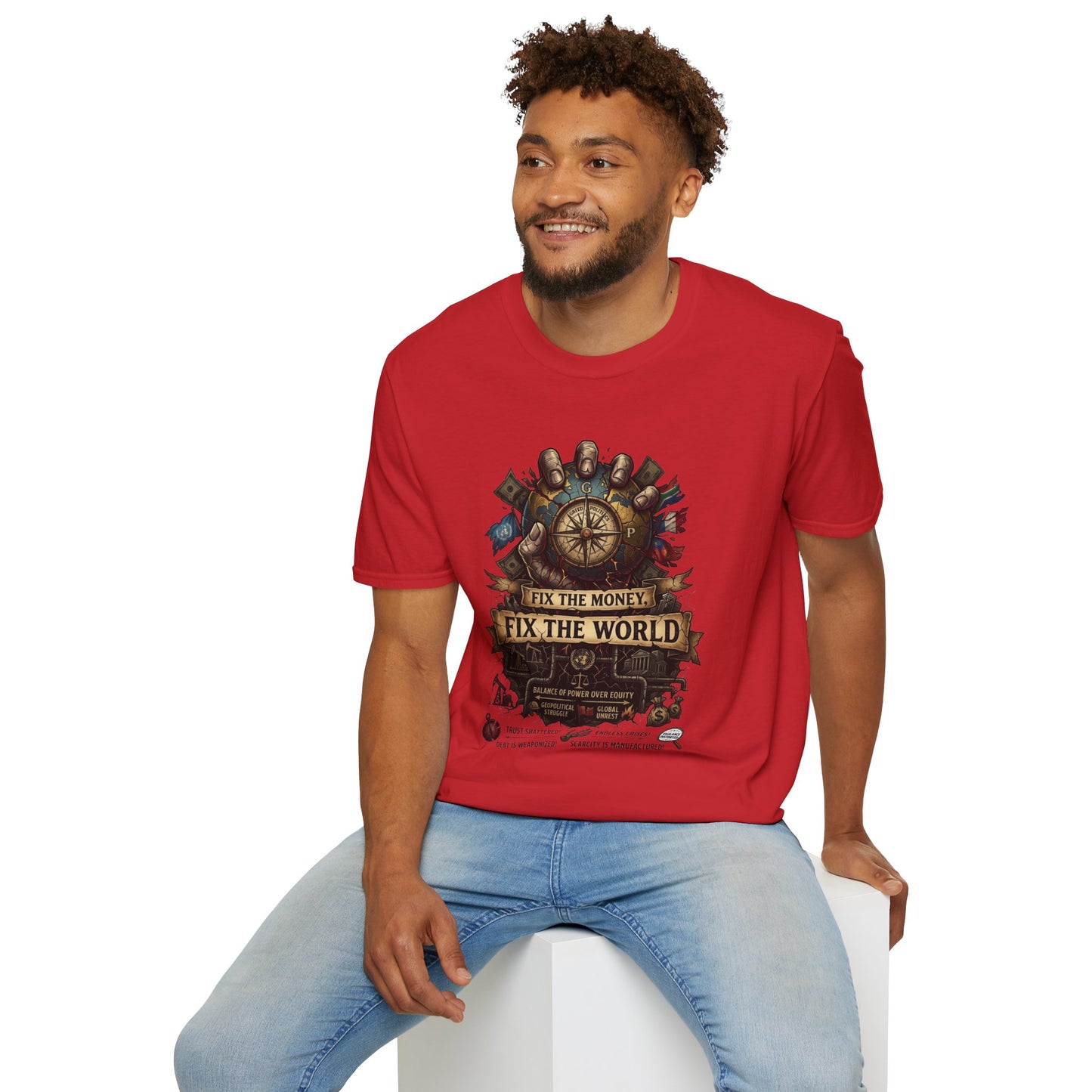 Bitcoin Is The Answer T-Shirt — "Fix The Money, Fix The World" Compass Graphic Tee