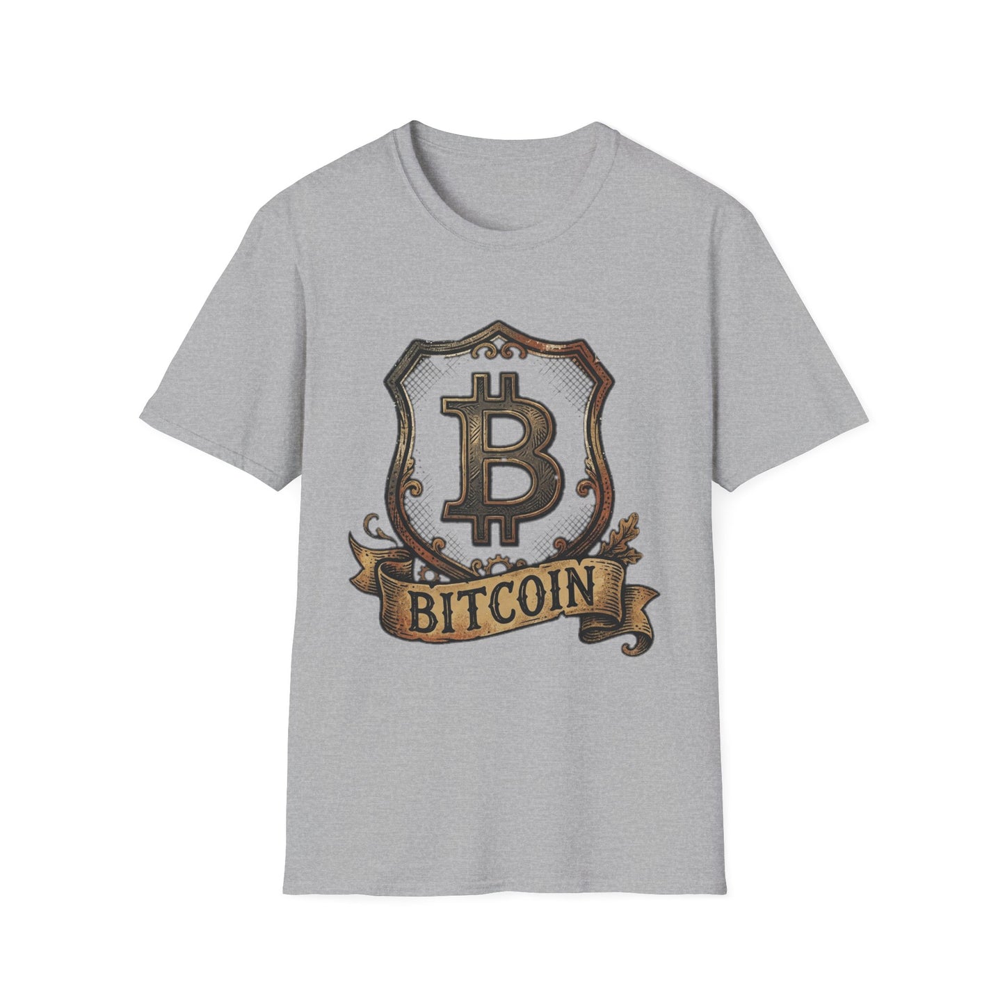 Bitcoin Crest T-Shirt — Vintage Cryptocurrency Emblem Tee