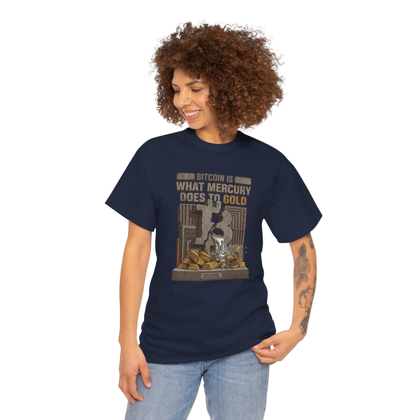 Bitcoin Mercury Effect T-Shirt — "Bitcoin is what mercury does to gold" Graphic Tee