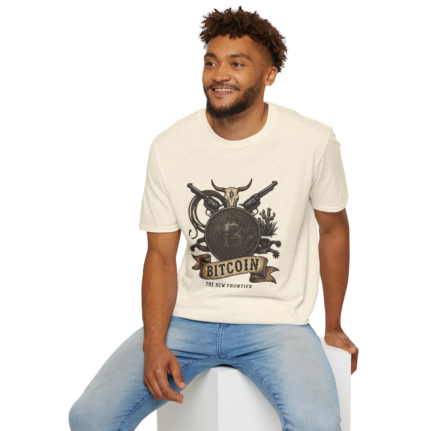 Bitcoin Western T-Shirt — "Bitcoin: The New Frontier" Vintage Crypto Tee
