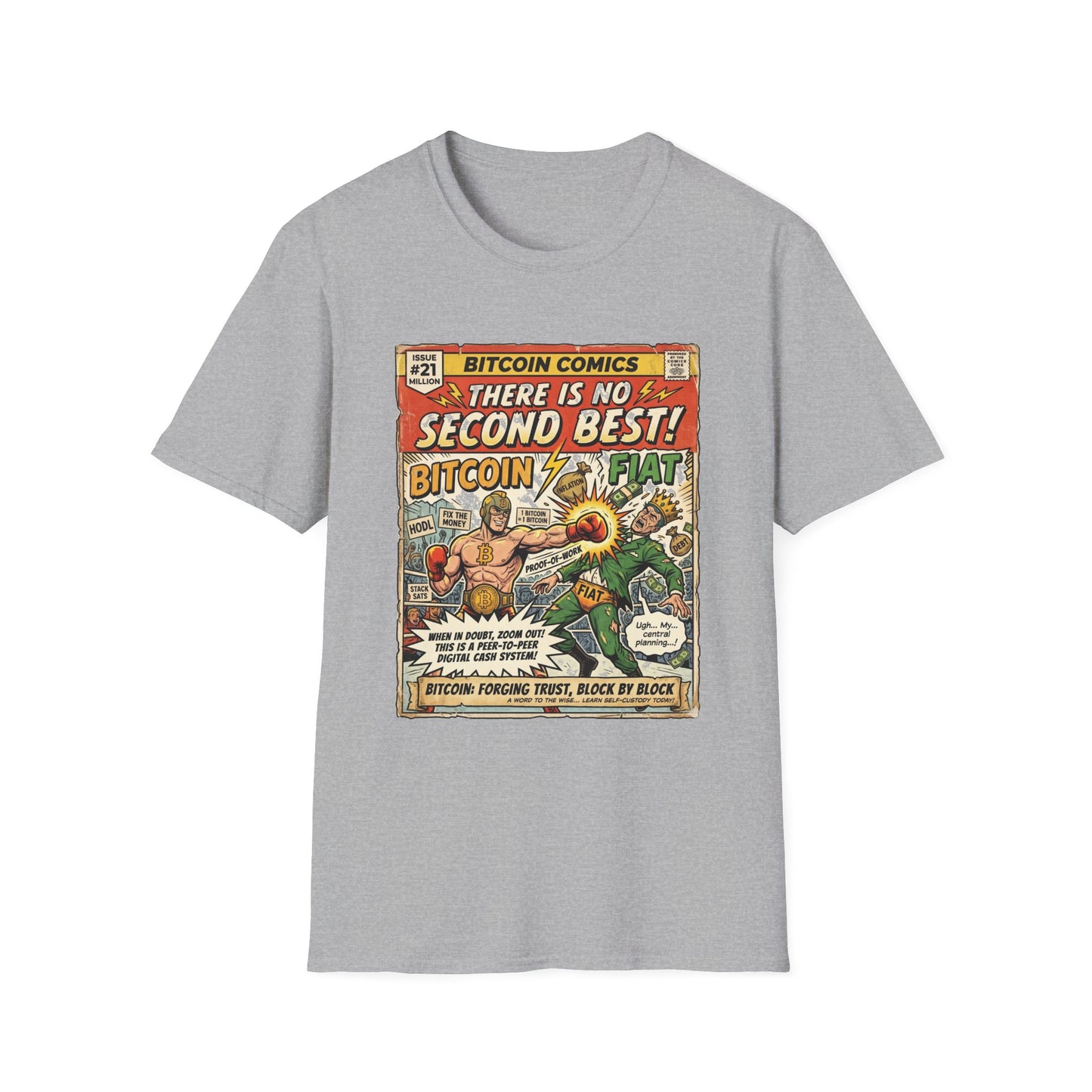 Bitcoin Comics Retro T-Shirt — "There Is No Second Best!" Vintage Crypto Tee