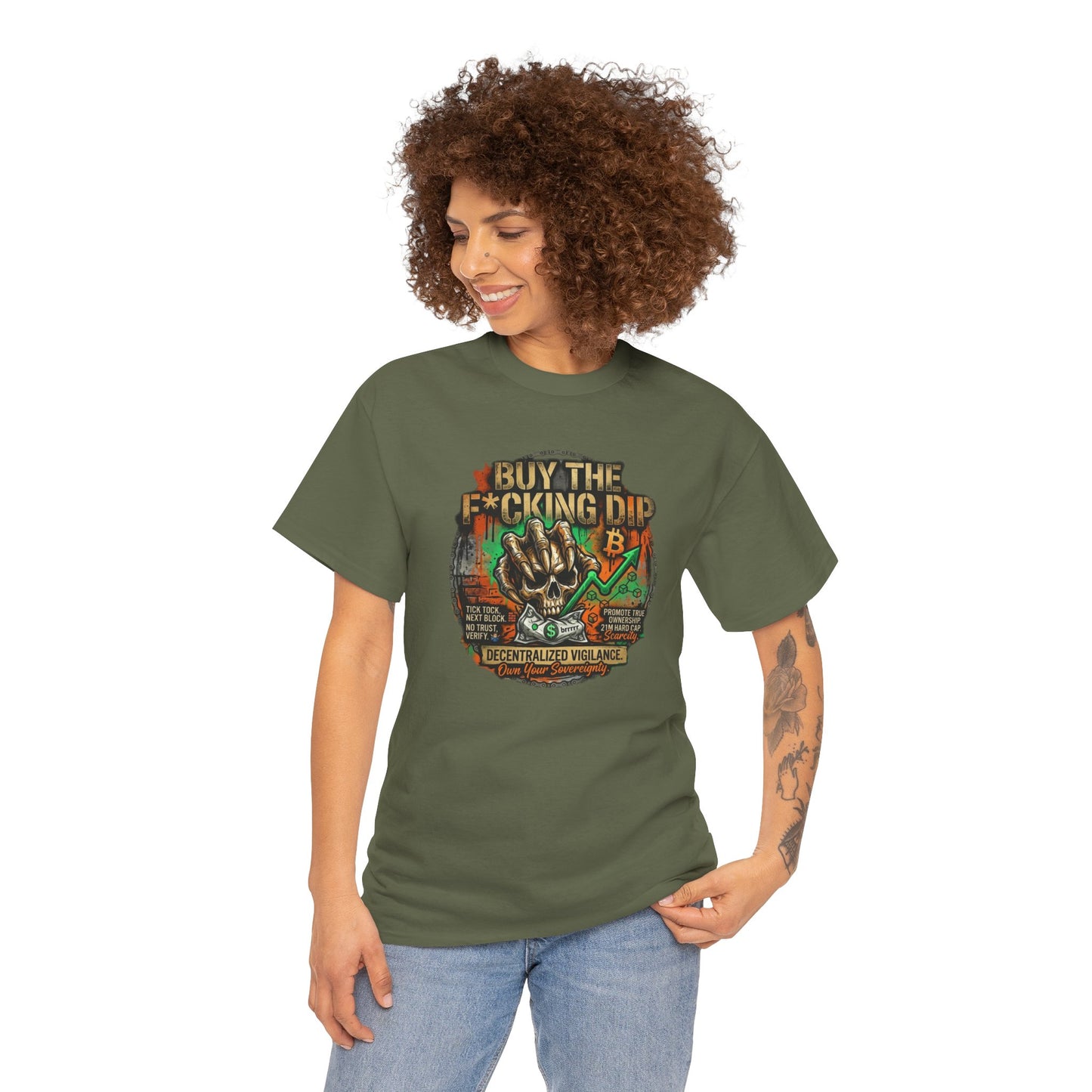 Buy The F*cking Dip Graphic Tee — Stock Market Crypto HODL Trading Shirt