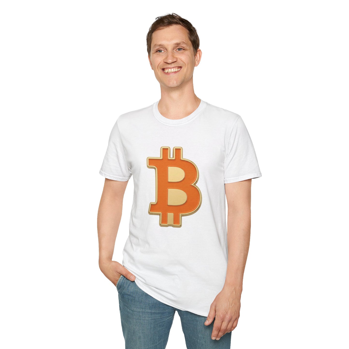 Bitcoin Enamel Logo T-Shirt — Retro Orange Crypto Tee