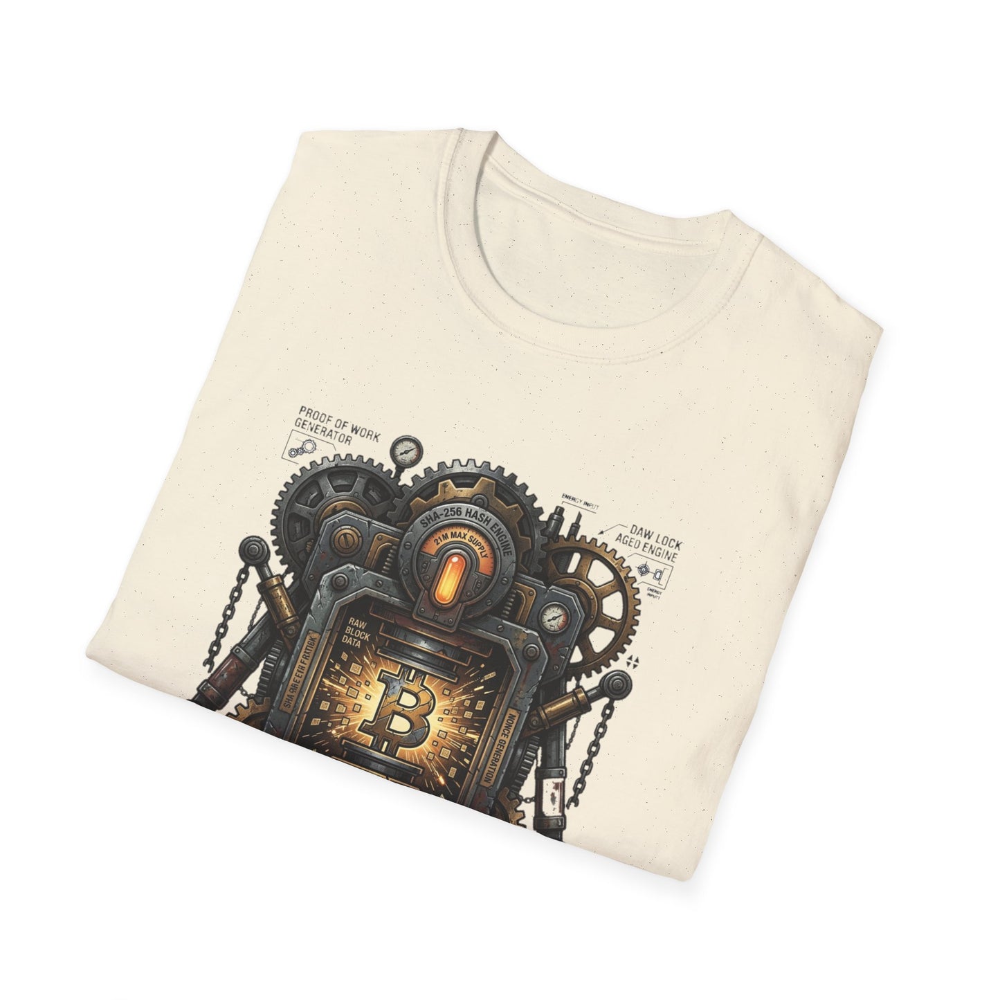 Bitcoin Proof of Work T-Shirt — Steampunk Crypto Miner Tee