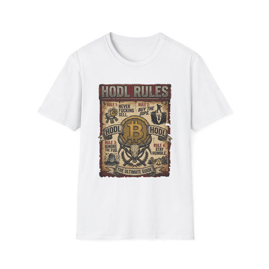 HODL Rules Bitcoin T-Shirt — Crypto Hodler Poster Graphic Tee