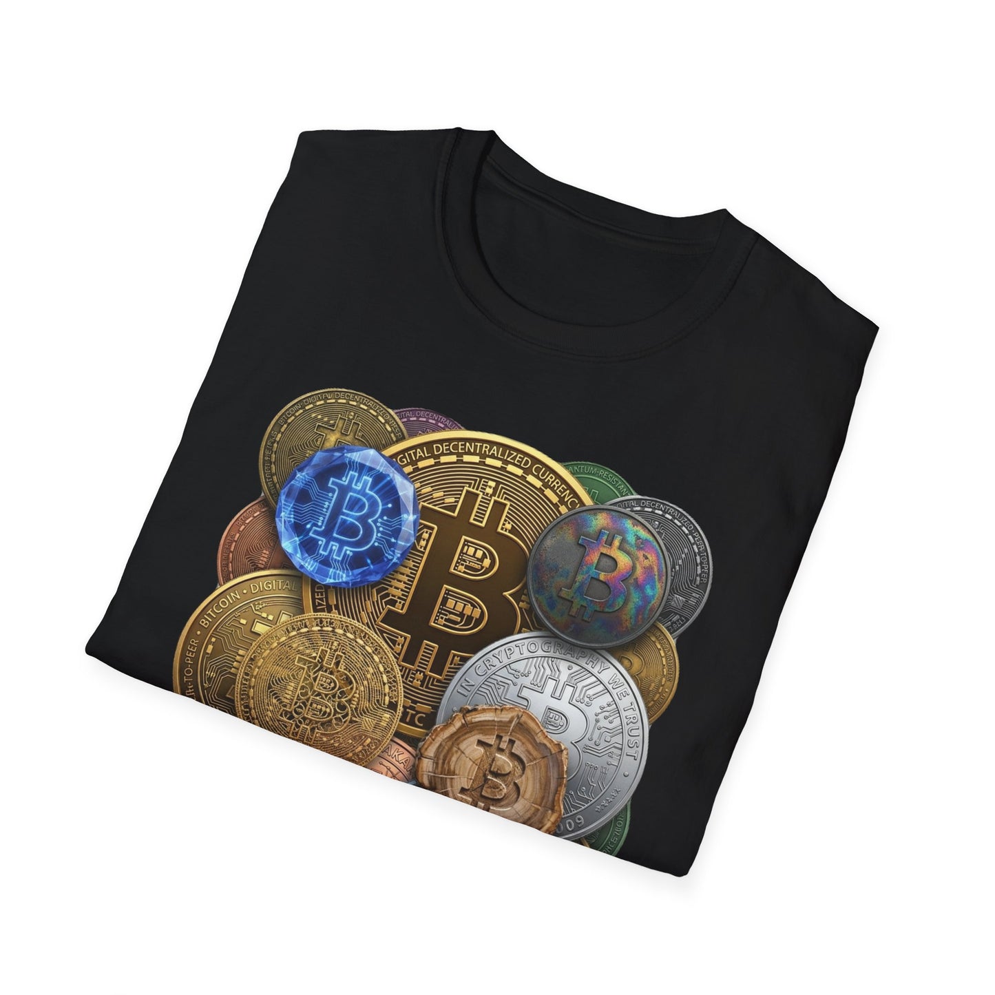 Bitcoin Crypto Coins Graphic T‑Shirt — Cryptocurrency Investor Tee