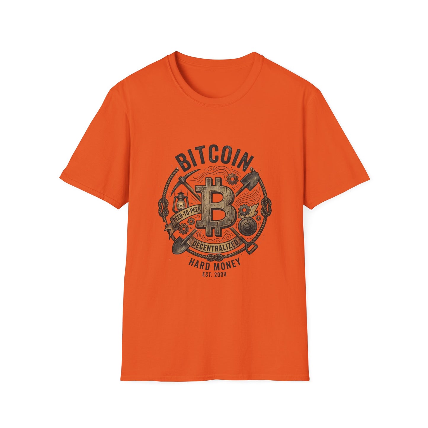 Bitcoin Hard Money T-Shirt — Vintage Crypto Mining Design