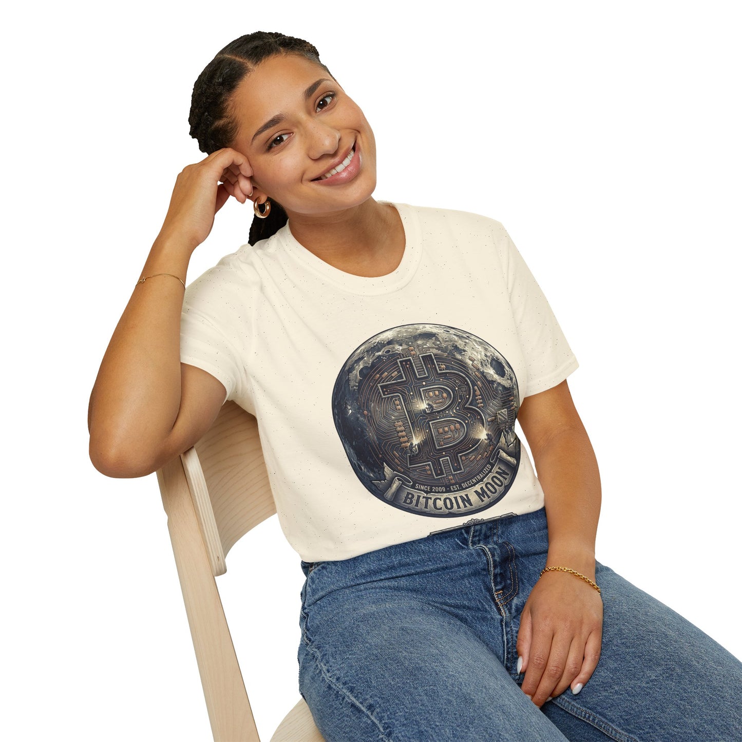 Bitcoin Moon Graphic T-Shirt — “In Crypto We Trust” Crypto Enthusiast Tee