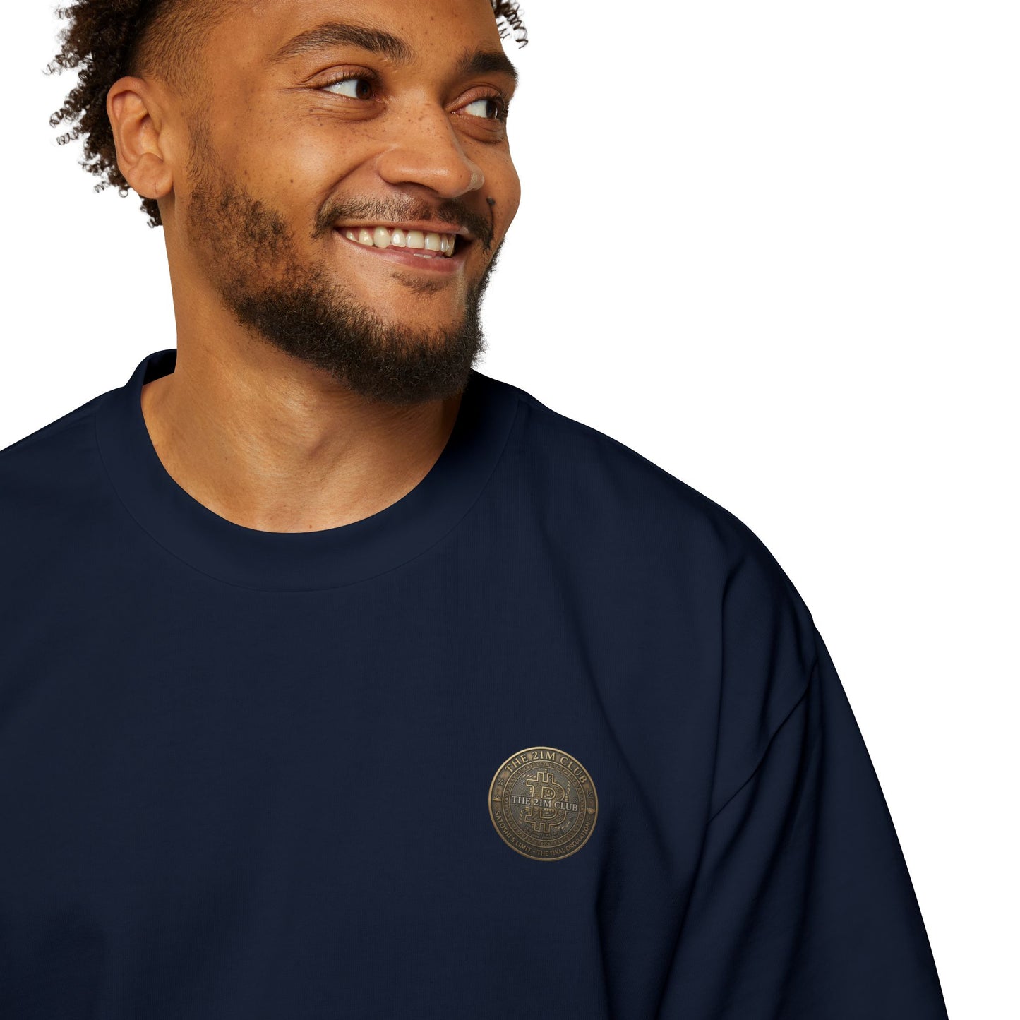 Bitcoin 21M Club Heavyweight Cotton T‑Shirt — Men's Oversized Tee
