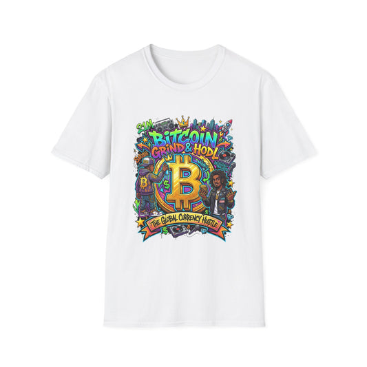 Bitcoin Grind & HODL T-Shirt — Crypto Currency Street Art Tee