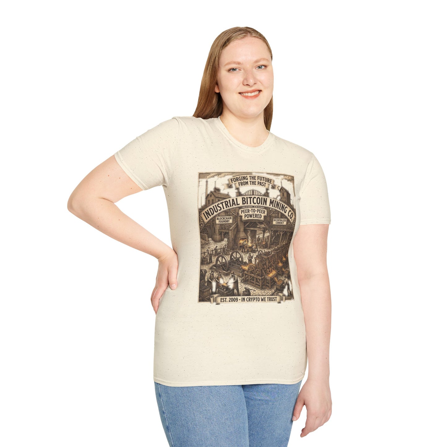 Industrial Bitcoin Mining Co. T-Shirt — Vintage Crypto Miner Graphic Tee