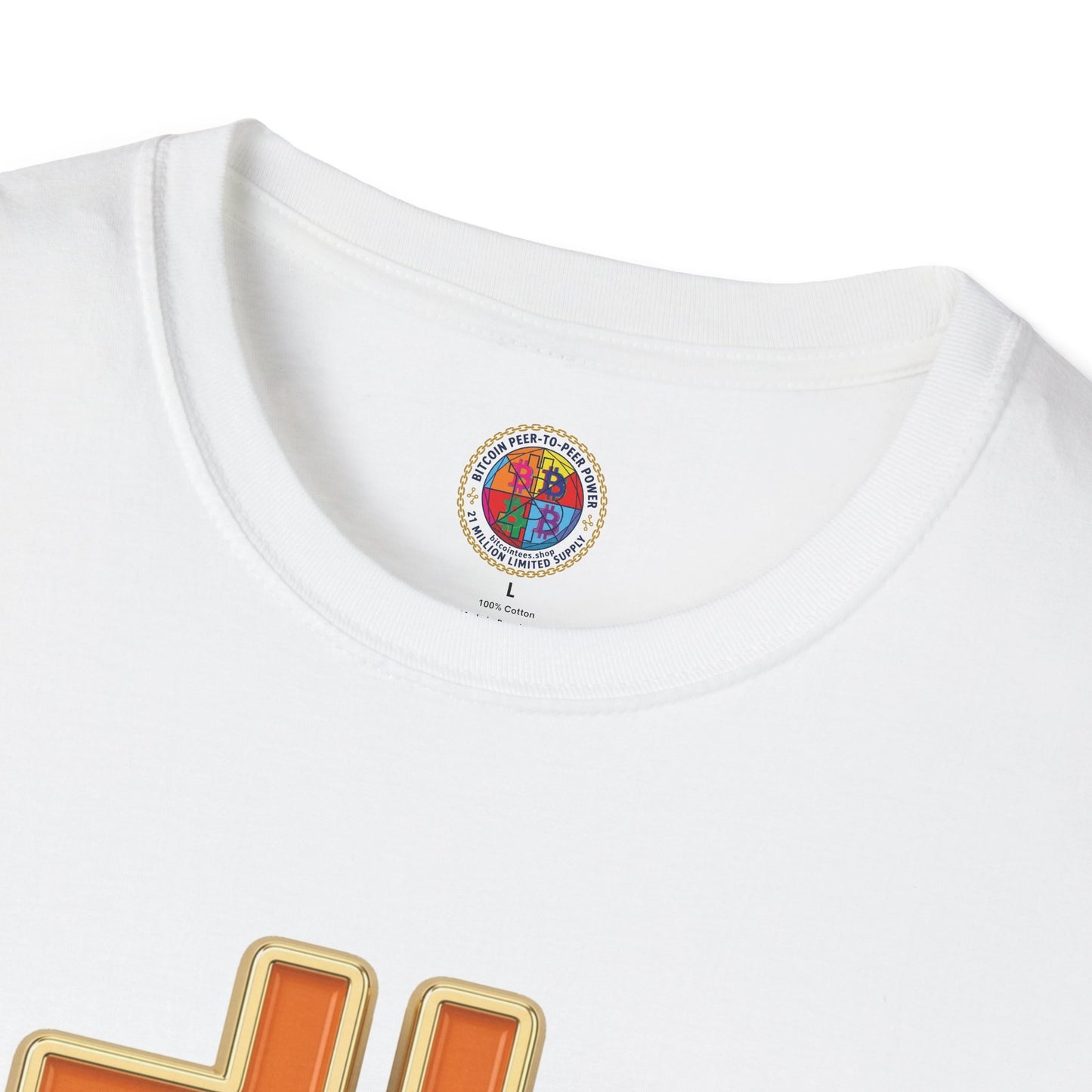 Bitcoin Enamel Logo T-Shirt — Retro Orange Crypto Tee