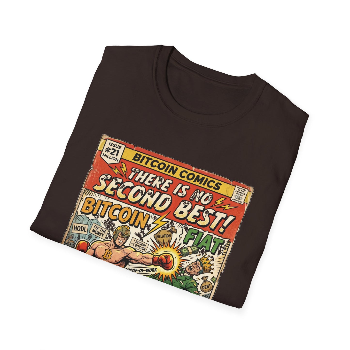 Bitcoin Comics Retro T-Shirt — "There Is No Second Best!" Vintage Crypto Tee