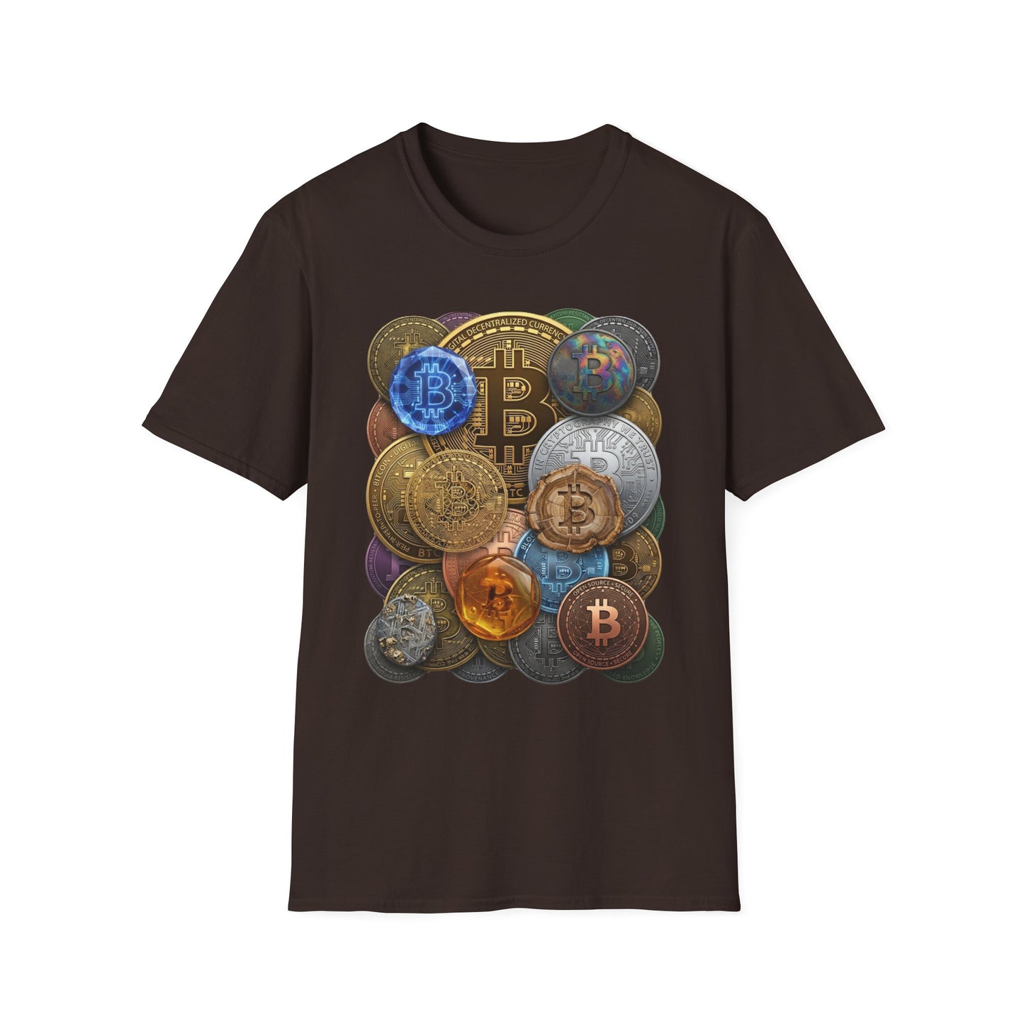 Bitcoin Crypto Coins Graphic T‑Shirt — Cryptocurrency Investor Tee