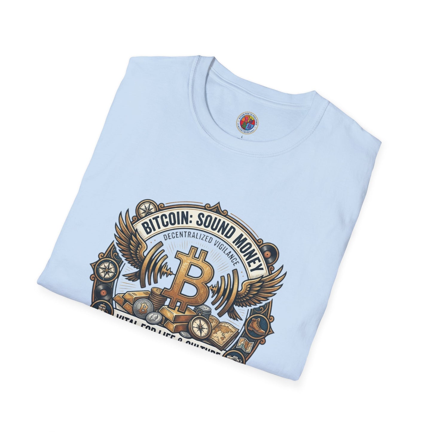 Bitcoin Emblem T-Shirt — "Bitcoin: Sound Money" Vintage Crypto Crest Tee