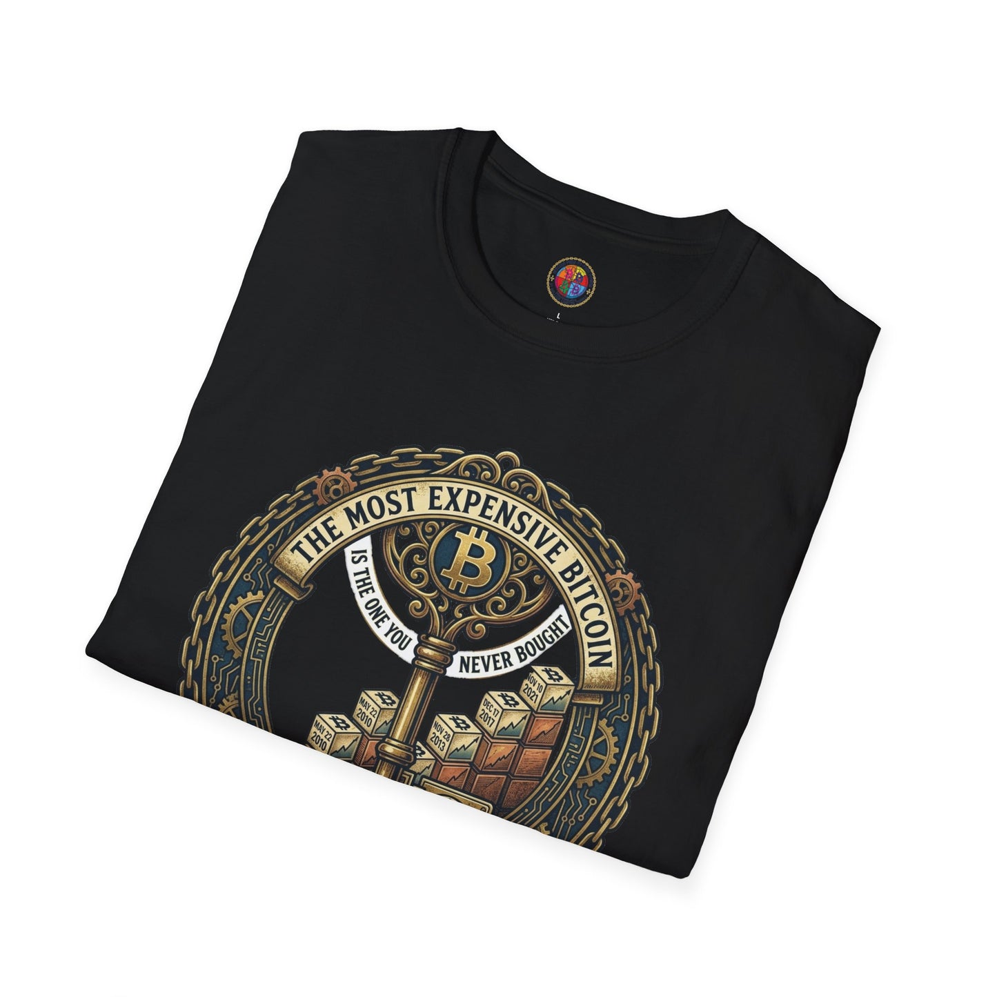 Bitcoin Vintage Key & Vault T-Shirt — "Secure Yours" Cryptocurrency Graphic Tee