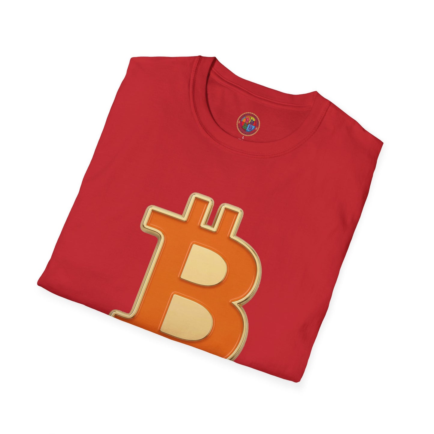 Bitcoin Enamel Logo T-Shirt — Retro Orange Crypto Tee