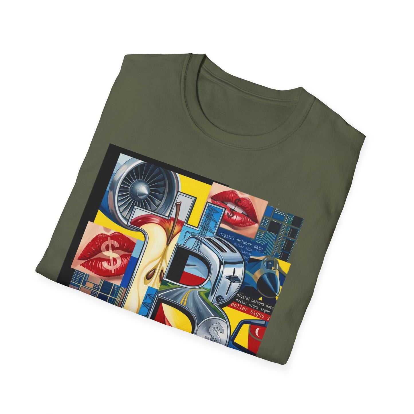 Retro Pop Art 'Ride' Graphic T-Shirt — Vintage Collage Motorcycle & Lips Design