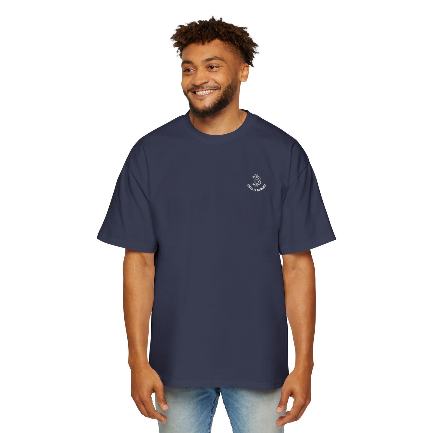 Men's Oversized Tee — Small "Vires in Numeris" Design