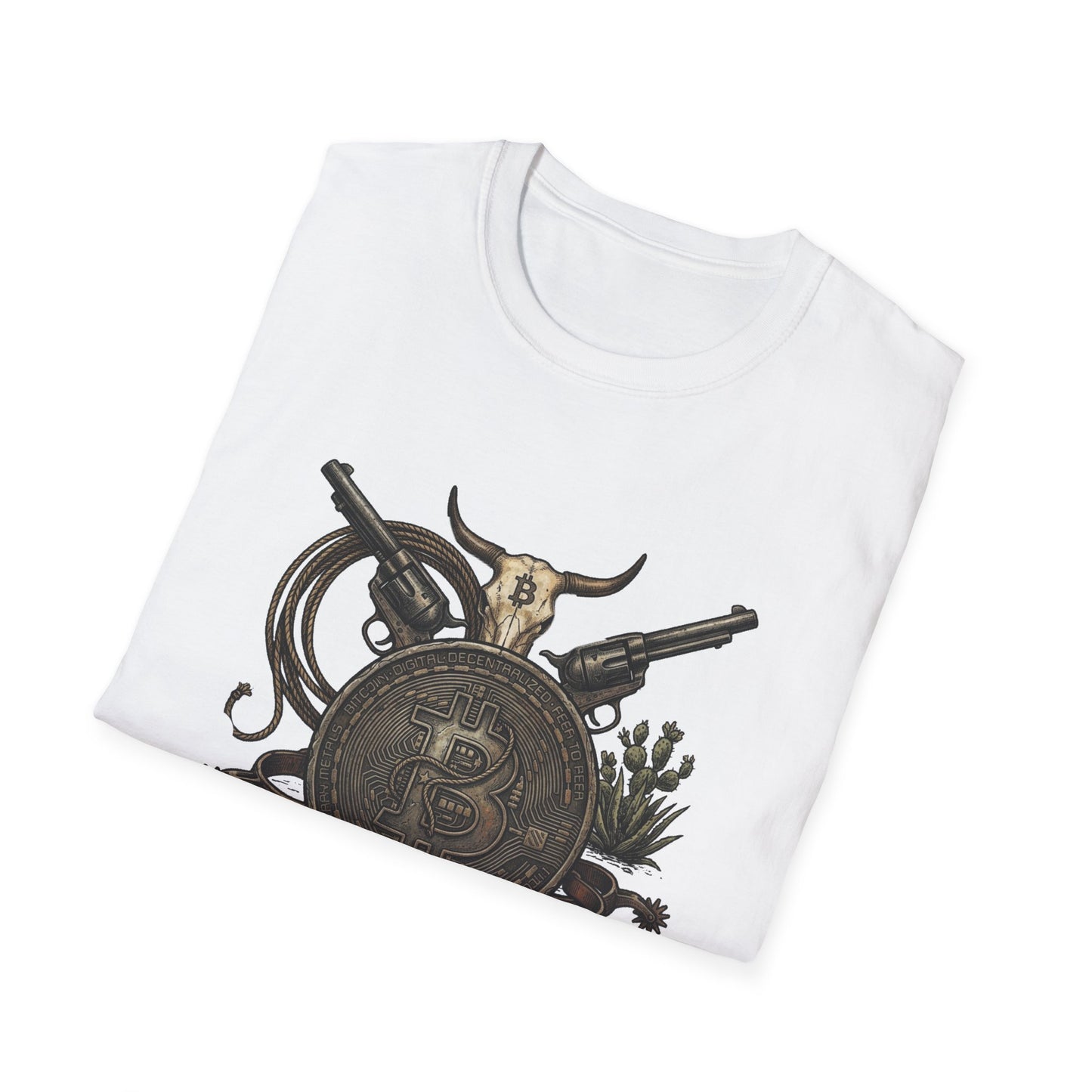Bitcoin Western T-Shirt — "Bitcoin: The New Frontier" Vintage Crypto Tee