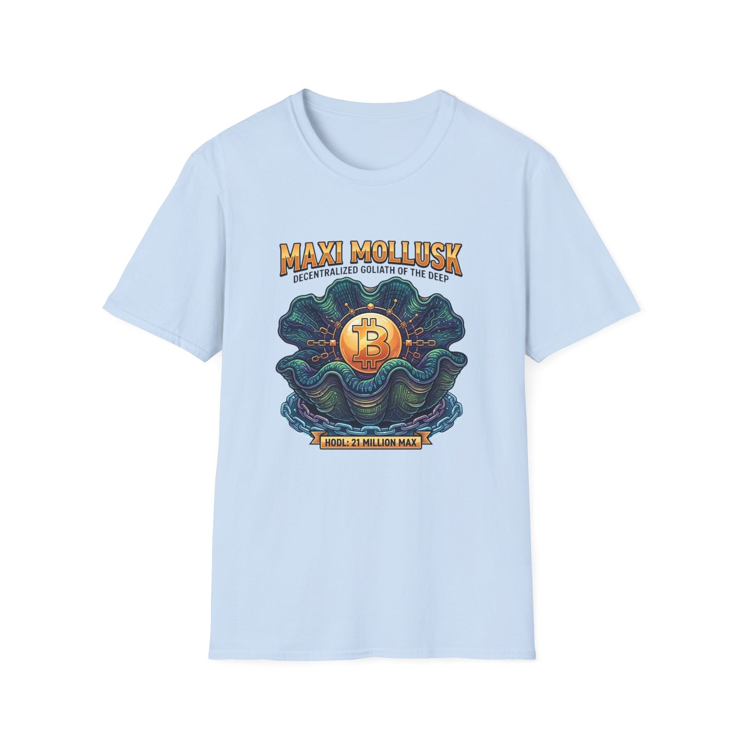 Bitcoin Pearl T-Shirt — "Maxi Mollusk" Crypto Art Tee