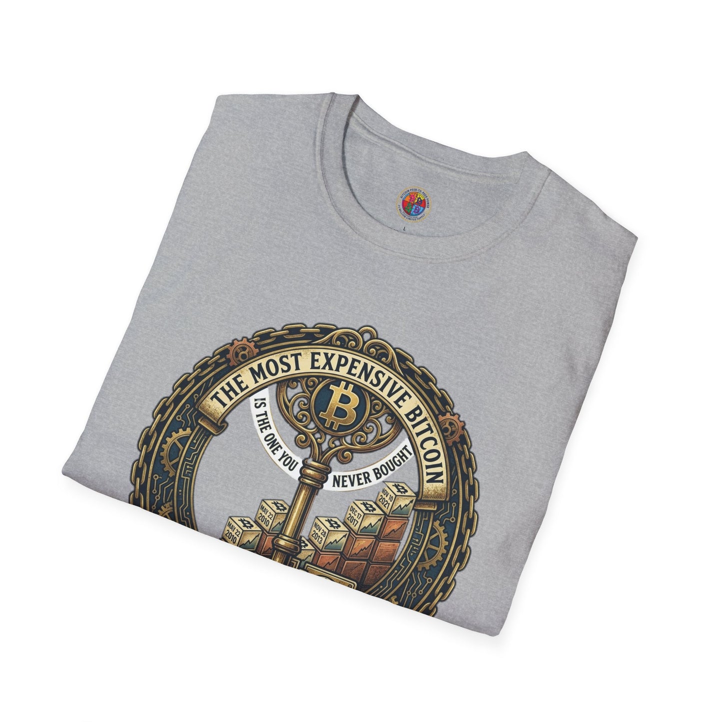 Bitcoin Vintage Key & Vault T-Shirt — "Secure Yours" Cryptocurrency Graphic Tee