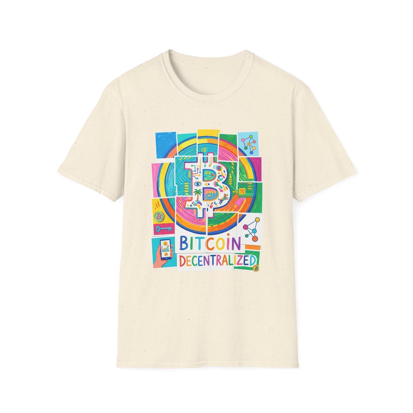 Bitcoin Decentralized Graphic T-Shirt — Colorful Crypto Logo Tee